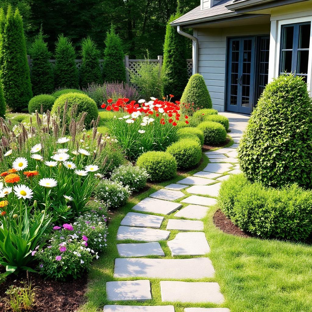 Stone pathway garden design